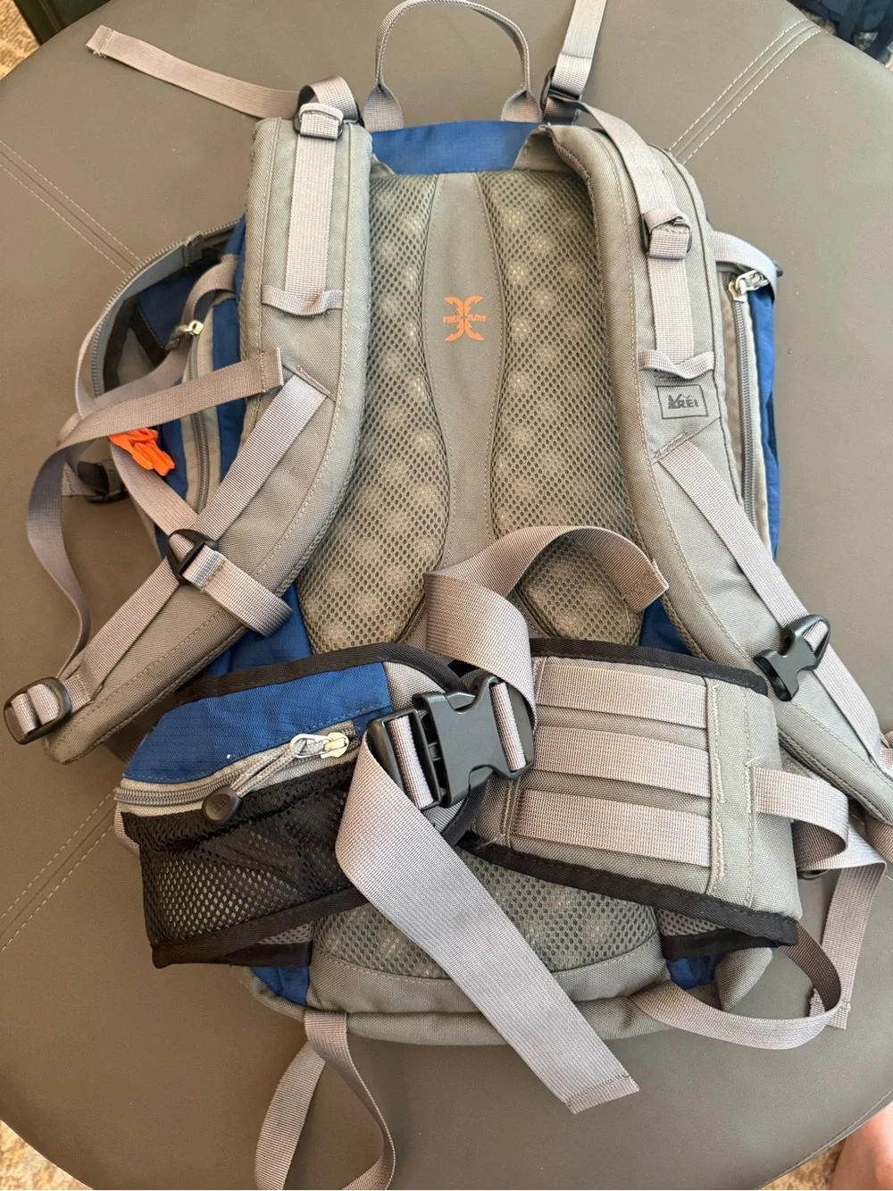 REi Lookout 40L Hiking Backpack Eco Sensitive Gray and Blue